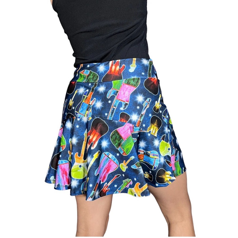 Smash Dandy Women’s Guitar Print Flutter Golf Skort Size Small - Picture 4 of 7